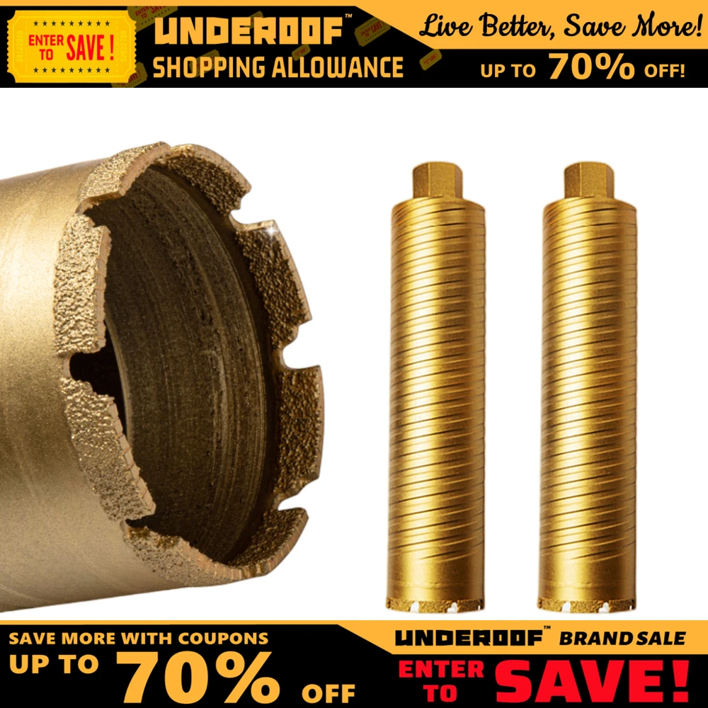 UNDEROOF Concrete Core Drill Bit Diamond Dry Wet Drill Hole Hammer Drill Hood Air Condition Wall