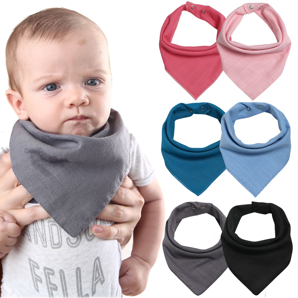 2Pcs Baby Bandana Bibs 100% Cotton Muslin Baby Bibs for Boys & Girls Reversible & Absorbent Drool Bibs Soft Newborn Feed