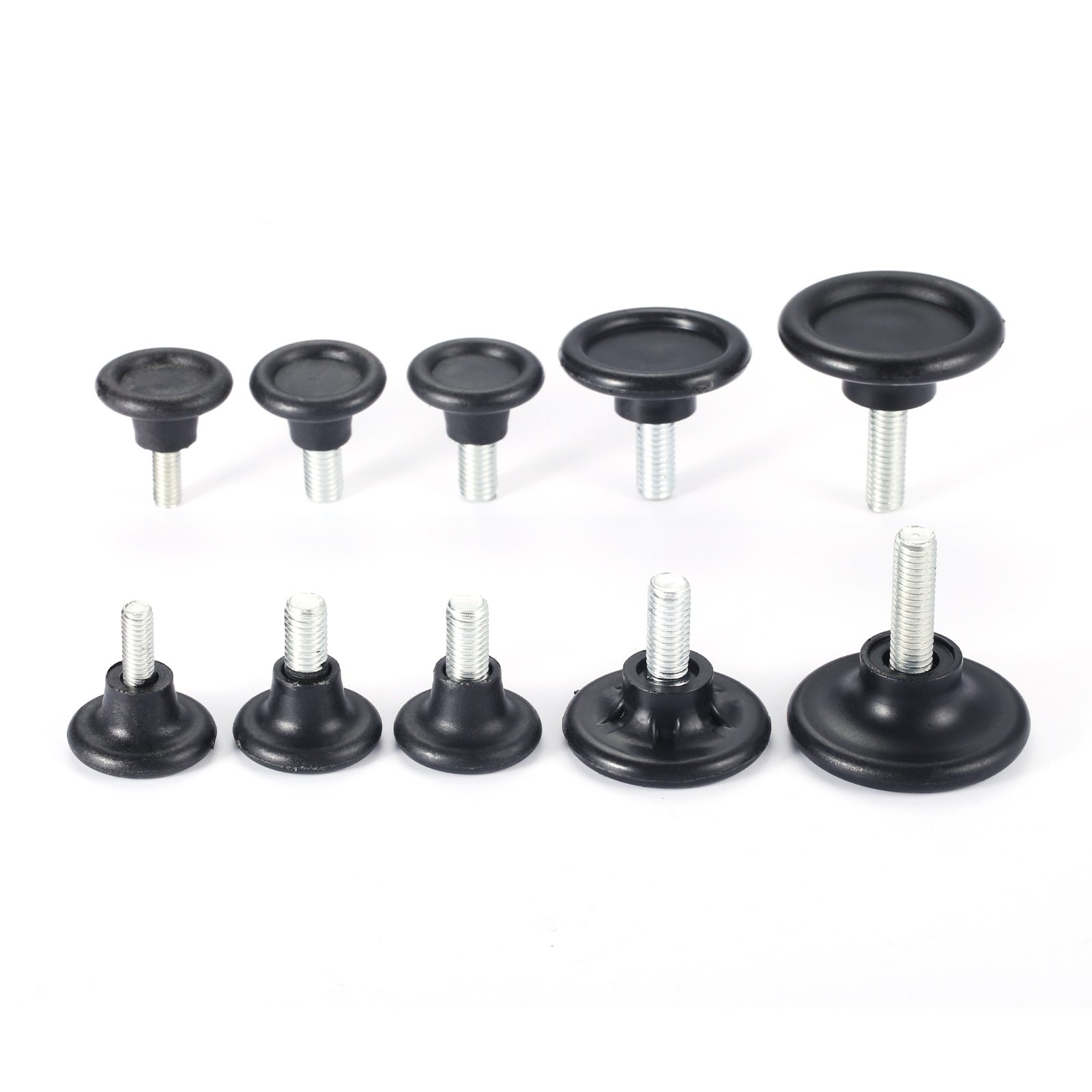 10/5 Pcs M6 M8 Adjustable Feet Pad Screw Furniture Glide Leveling Feet Adjustable Leveler Floor Protector for Table Cabinet Leg