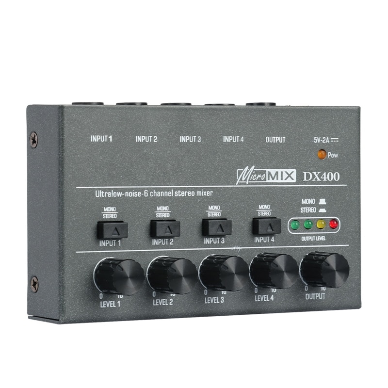 DX400 Mixer Mini DJ Low Noise Sound Mixer Ultra Compact Professional KTV Top Quality