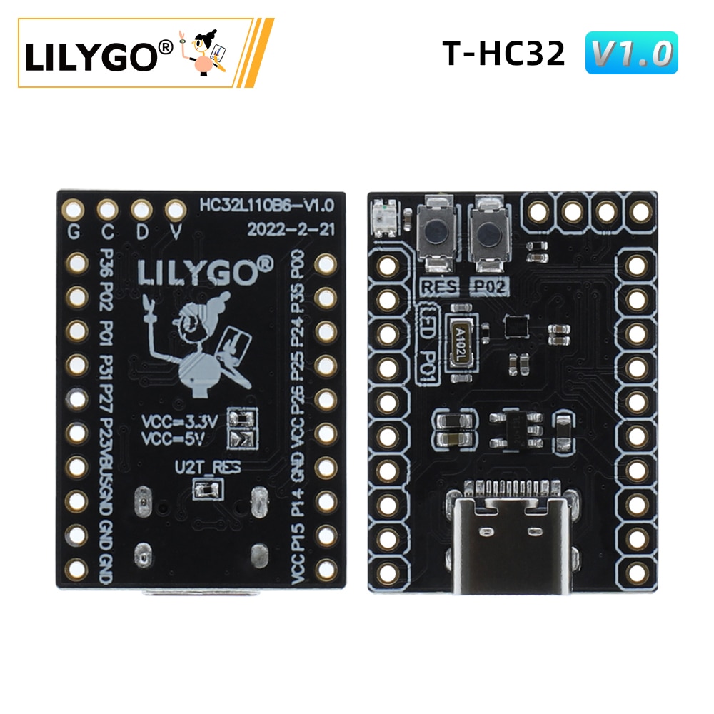 LILYGO® T-HC32 HC32L110B6 Smallest Size MCU Ultra-low Power Flexible Power Management WS2812 For Keil & IAR Software Support