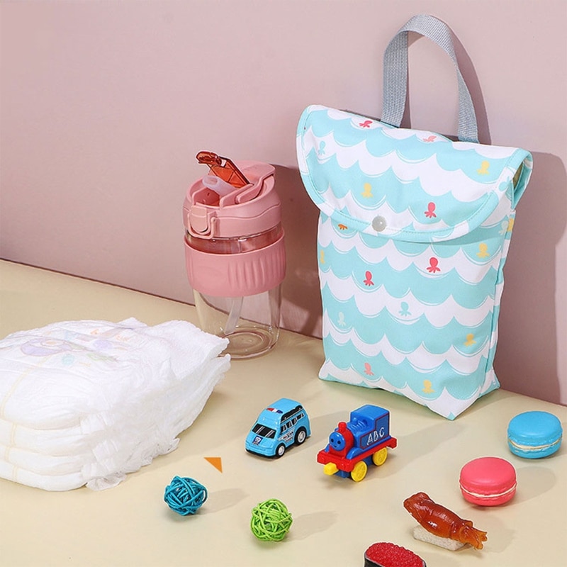 Baby Diaper Bag with Handle Waterproof Reusable Large Capacity Mommy Organizer for Outdoor Traveling Shopping Carrying Tote Bag