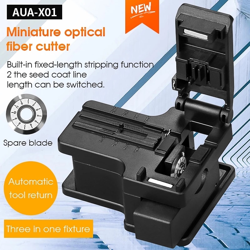 Free Shipping AUA-X01 Plastic Mini Fiber Optic Cleaver FTTH Fiber Cutter Optical Cable Cutting Knife Tools