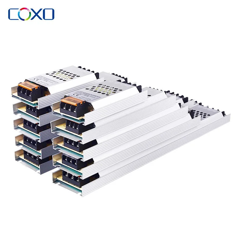 LED Power Supply AC180-260V DC12V 24V Ultra Thin Lighting Transformers 60W 100W 150W 200W 300W 400W