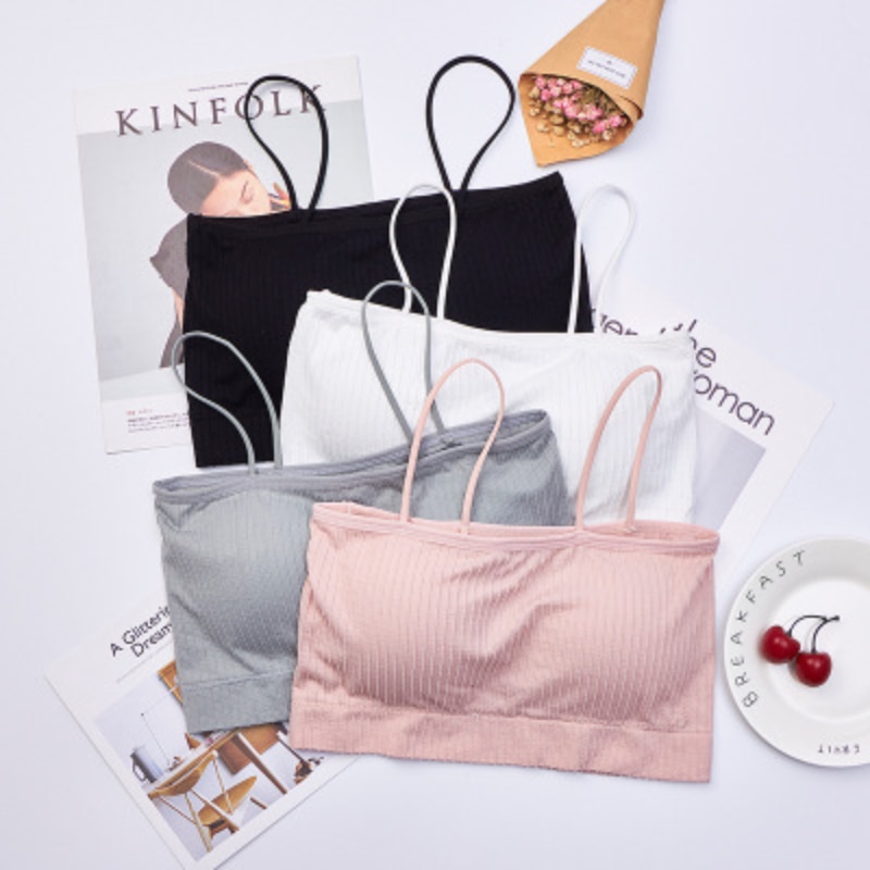 Women Top Bra Fitness Brassiere Bralette Female Tube Top Sexy Sleeveless Crop Tops Women Bottoming Underwear Y2k Girls Vest