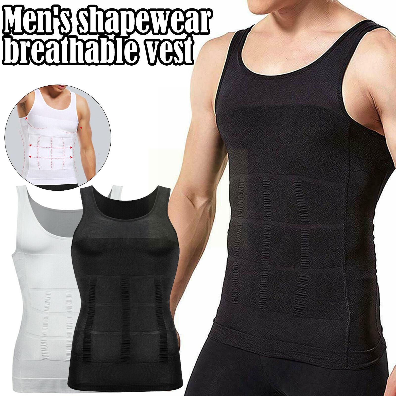 Tight Skinny Men Slimming Elastic Body Shapewear Vest Breathable Top Fitness Shirt Abdomen Control Compression Sport Waist F6h5