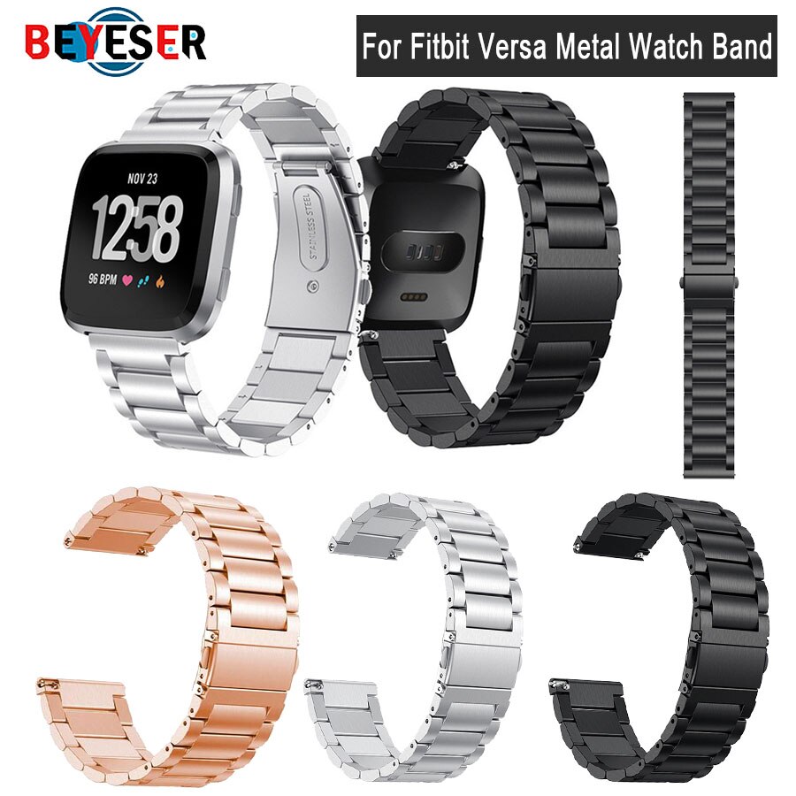 Stainless Steel Metal Wrist Band Strap For Fitbit Versa Band Bracelet For Fitbit Versa 2 Replacement Wristbands Belt Accessories