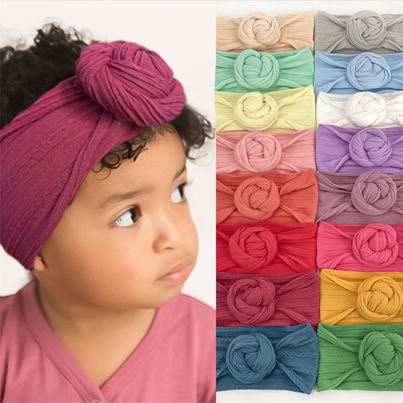 Spring And Summer Thin New Baby Hair Accessories Baby Soft Seamless Nylon Flower Headscarf Children's Hair Band