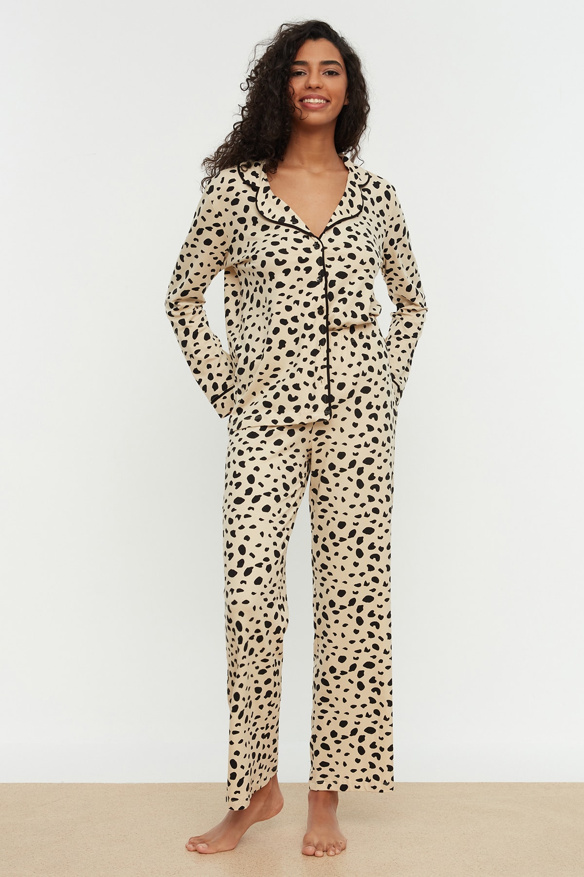 Animal patterned knitted pajama set THMAW21PT0489