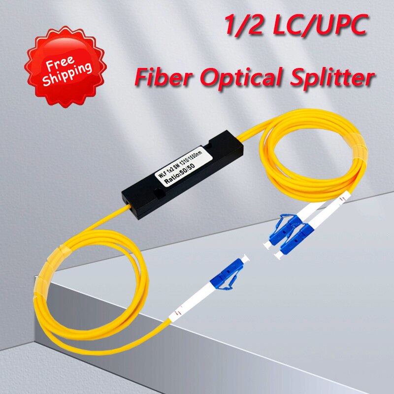 Free Shipping Fiber Optic FBT Splitter LC/UPC Connector 1x2 SM Fiber Optical Splitter 1310/1550nm