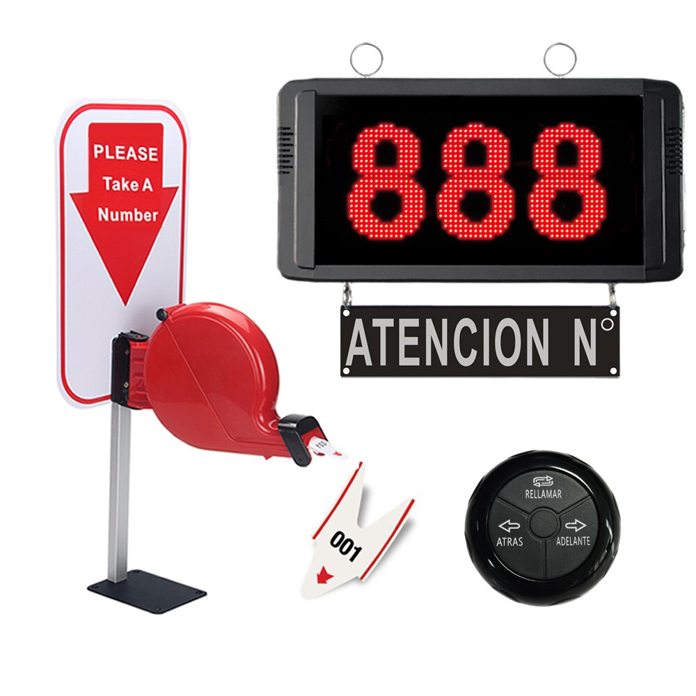Number Call System Wireless Voice Spanish Restaurant Pager Queue Management System Wireless Button Calling Take A Number Ticket