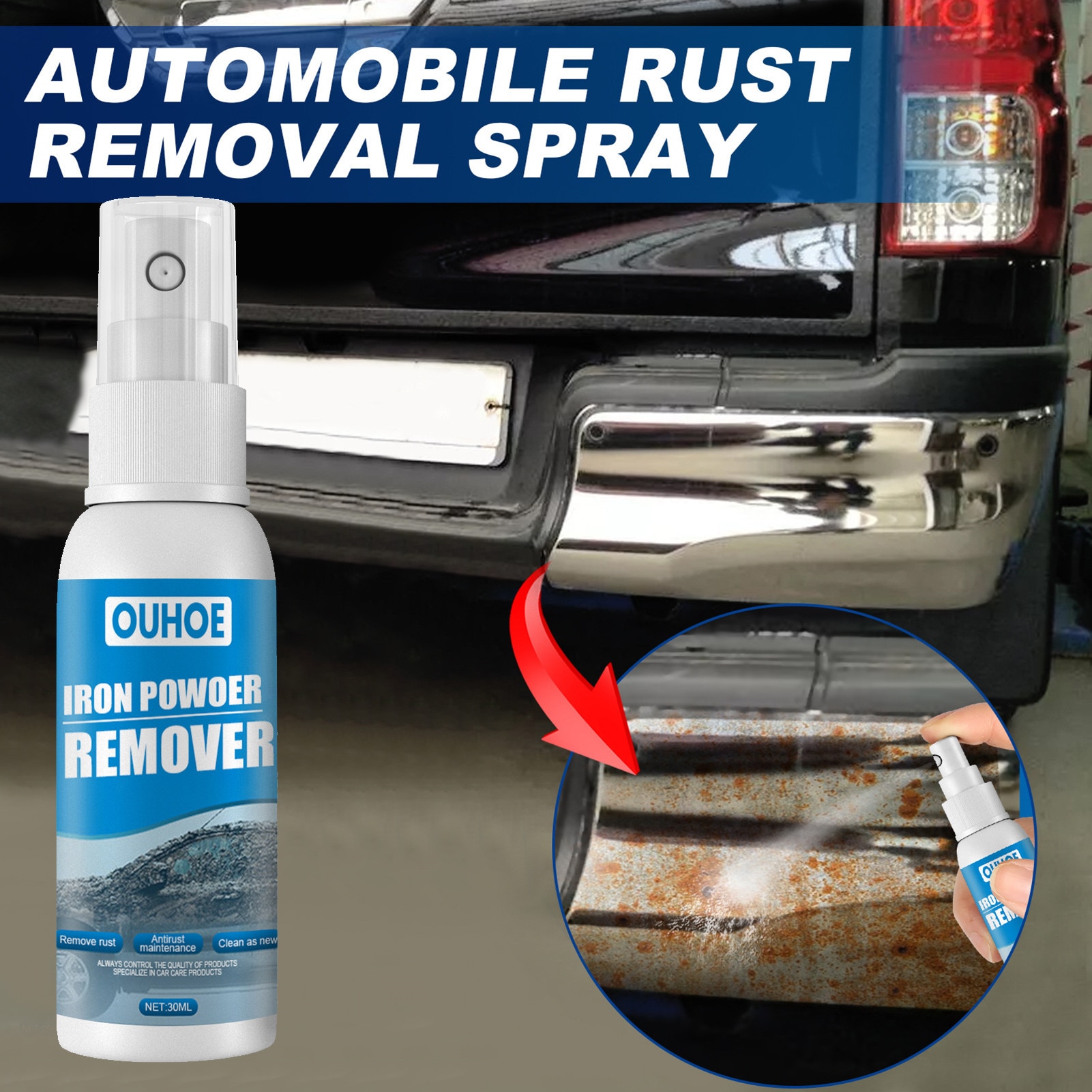 100 Ml Car Rust Remover Multi-Purpose Rust Inhibitor Auto Rust Remover Spray Car Maintenance Cleaning Rust Converter Spray