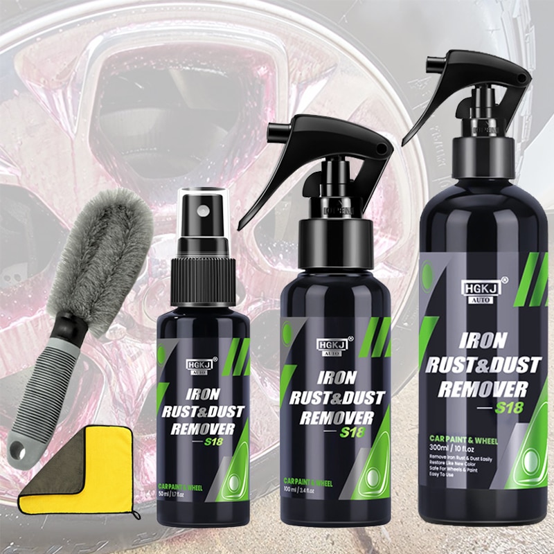 50/100/300ML Car Paint Wheel Hub Iron Powder Remover Car Cleaning Spray Strongly Soluble Rust Auto Cleaning Tools Accessories