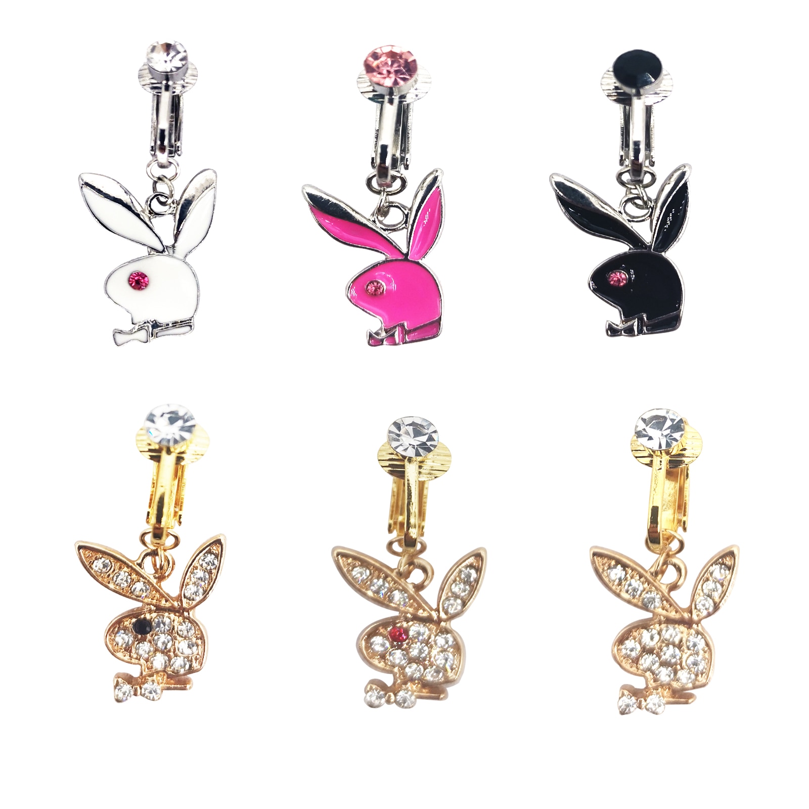 Belly Rings Fake belly Piercing Bunny Fake Belly Button Rings for Women Non piercing Navel rings Body Jewelry