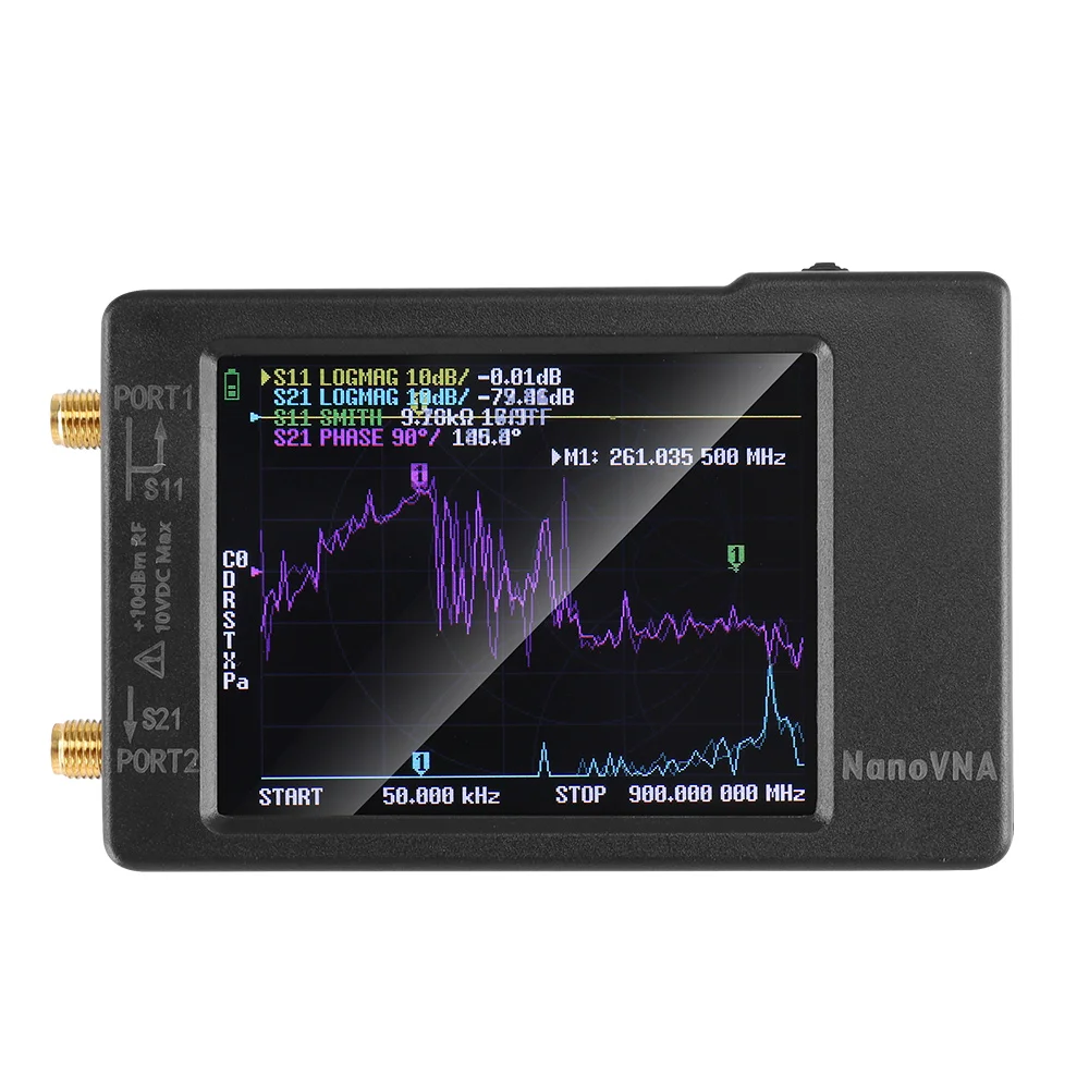 NanoVNA-H Vector Network Antenna Analyzer 10KHz-1.5GHz MF HF VHF UHF With SD Card Slot Nano VNA-H