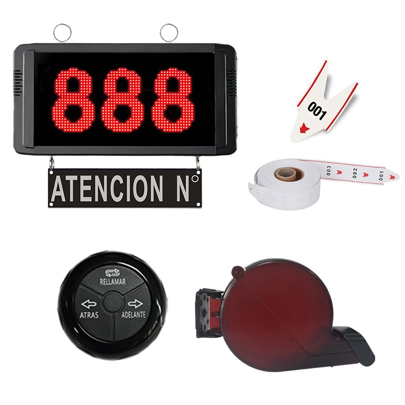 Number Calling SystemQueue Management Wireless Call System Voice Spanish Transmitter Display Screen Catering Equipment 433mhz