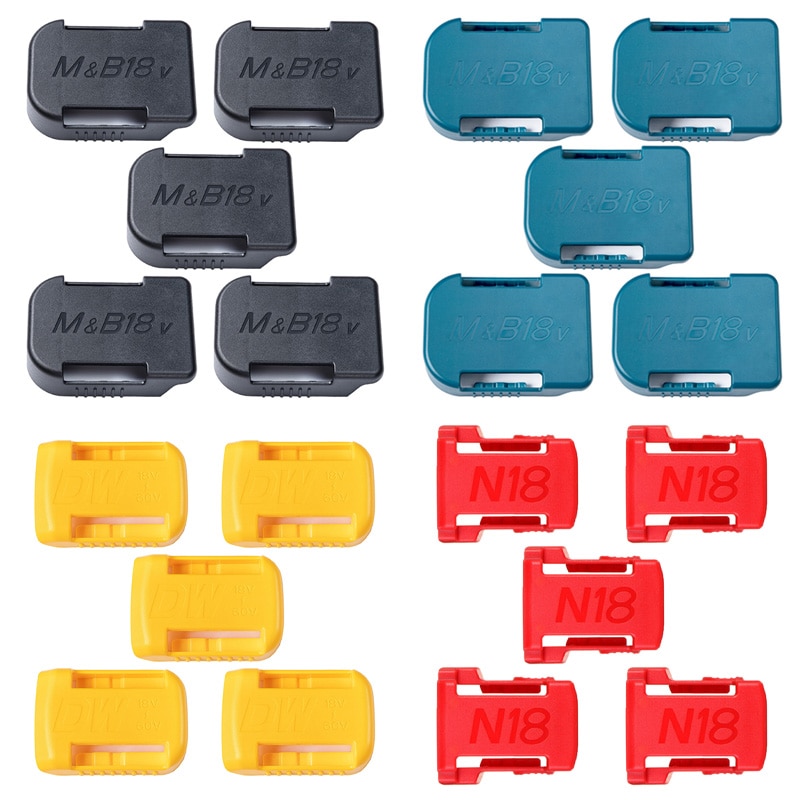 5PCS Battery Storage Rack Holder Case For Makita/Bosch/DEWALT/Milwaukee M&18 18V Lithium Battery Wall Mount Fixing Devices