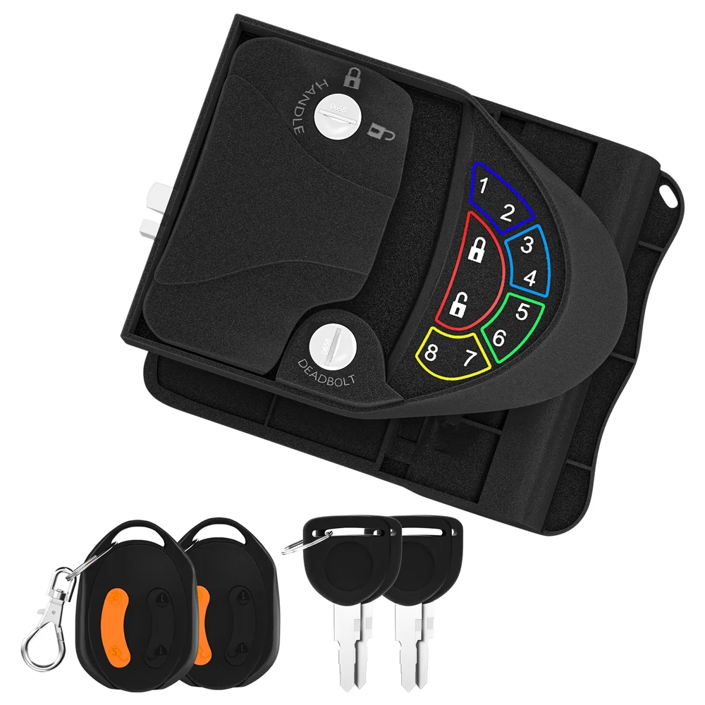 RV Door Lock Keyless Entry Camper Door Lock Keyless Entry with Deadbolt Backlit Keypad Wireless Fob