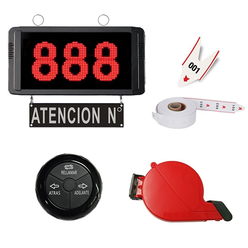 Number Call Service Queue Management Wireless Call System Voice Spanish English Transmitter Display Screen Catering Equipment