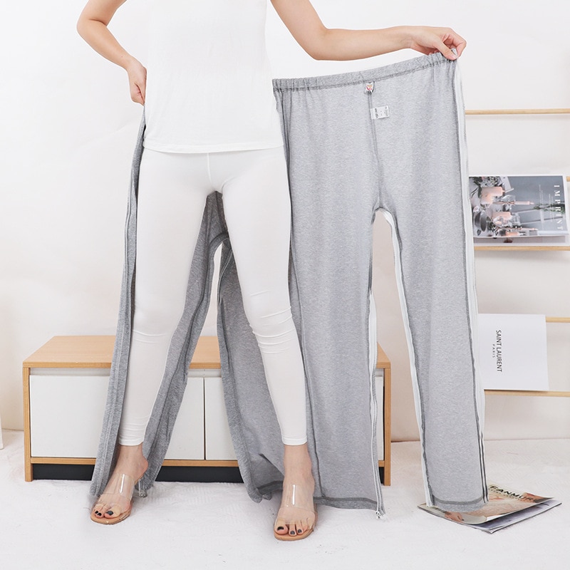 Summer Patient Clothing Easy To Wear and Take Off Paralysis Incontinence Bedridden Elderly Pants Fracture Men and Women Thin