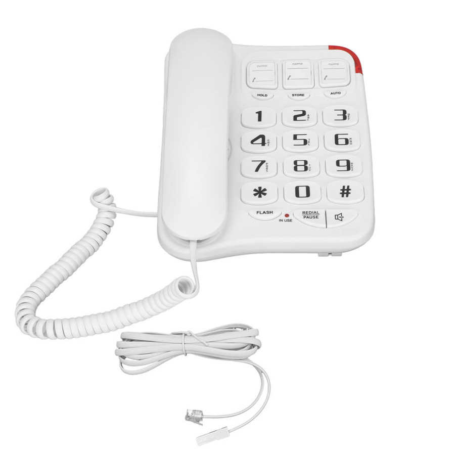 Big Button Phone Landline Telephone 3 Picture Keys for Office for Seniors for Home