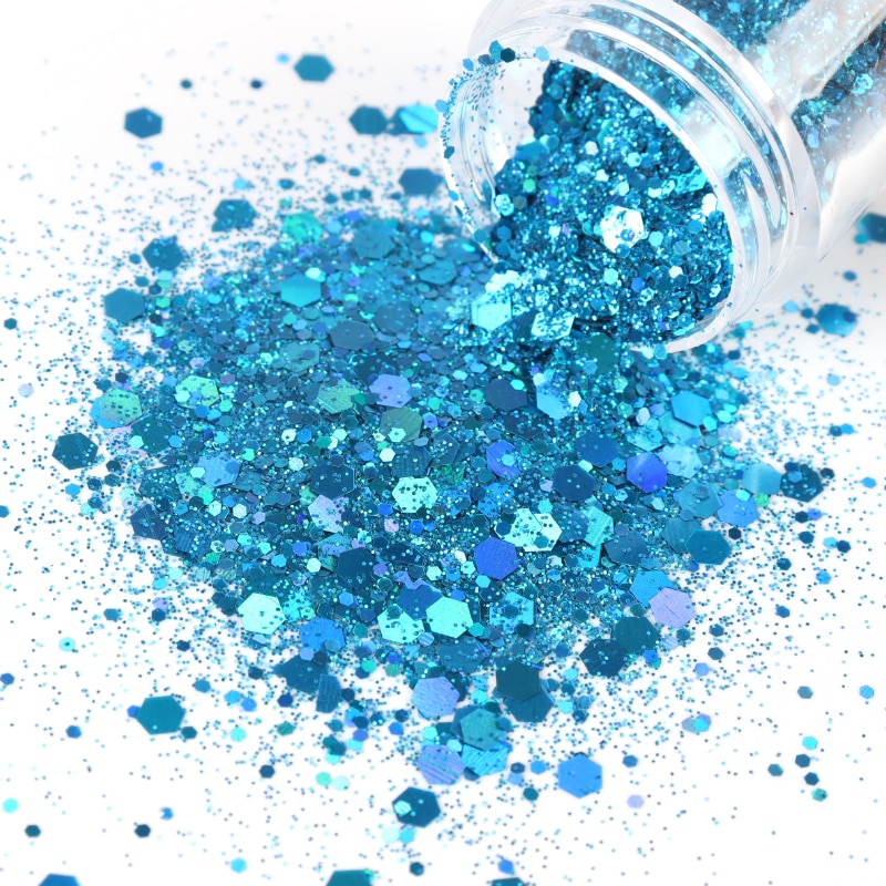 10ml Hexagon Glitter Powder Mixed Size Resin Filling Pigment For DIY UV Epoxy Resin Molds Fillers Jewelry Making Nail Decoration