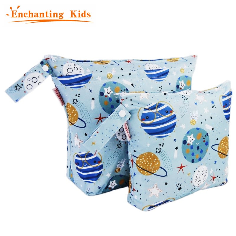 Reusable Cloth Diaper Wet Bag Waterproof Reusable Makeup Bags PUL Travel Cosmetic Bag Diaper Bag Single/Double pocket