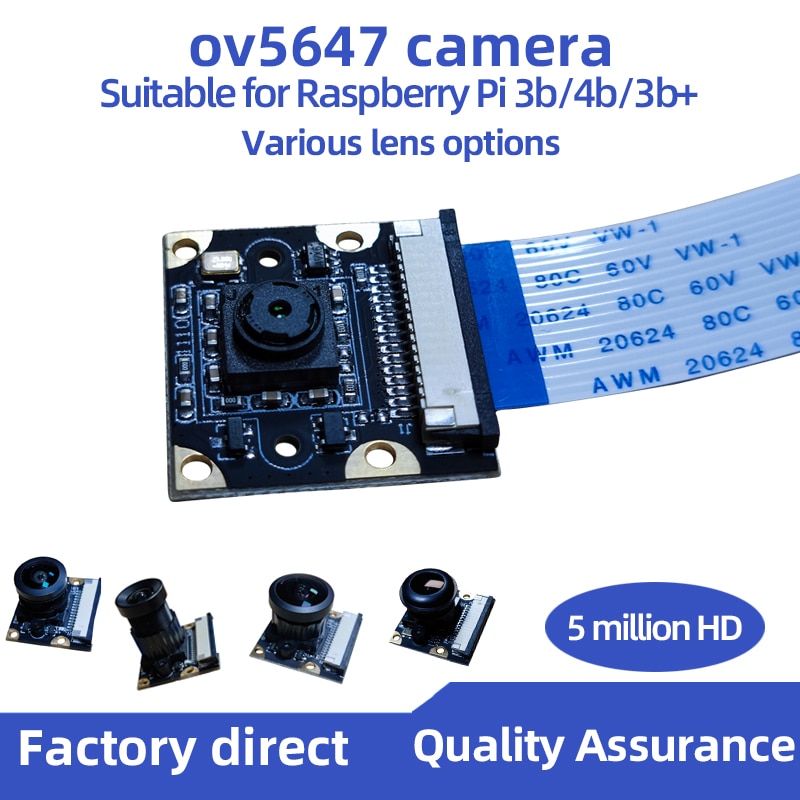 5MP Webcam Video Camera compatible for Raspberry Pi 4 Model B Raspberry Pi 3 Model B+ Camera Module 1080p 720p Mini Camera