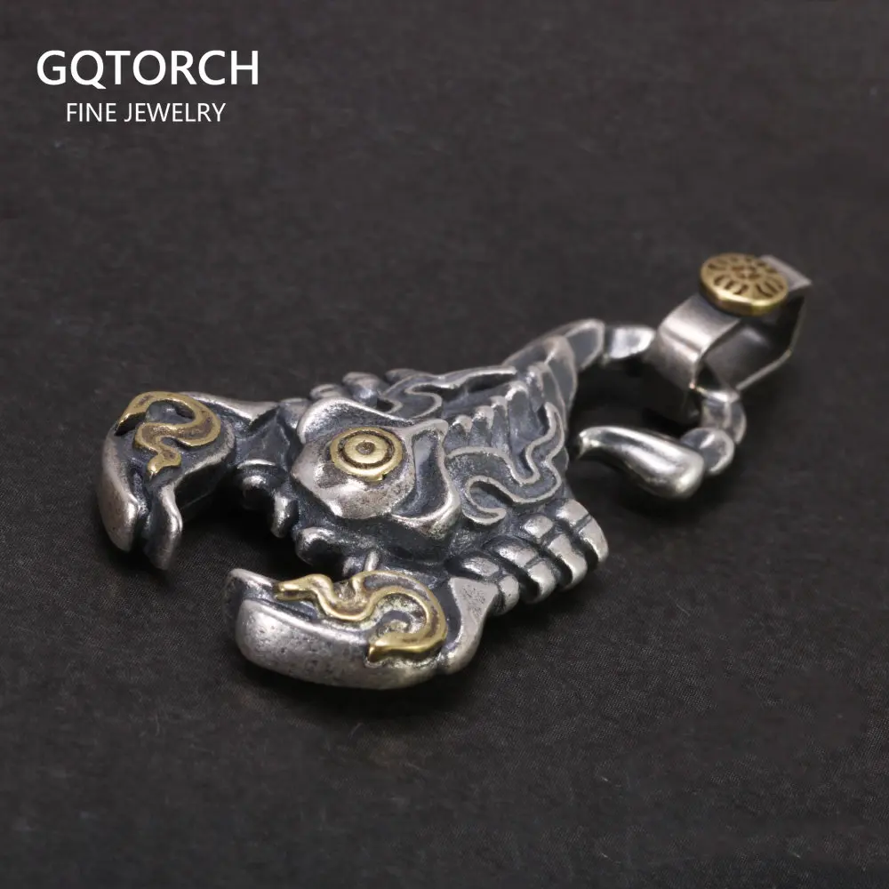 Authentic 925 Sterling Silver Scorpion Pendants for Men and Women Retro Punk Style