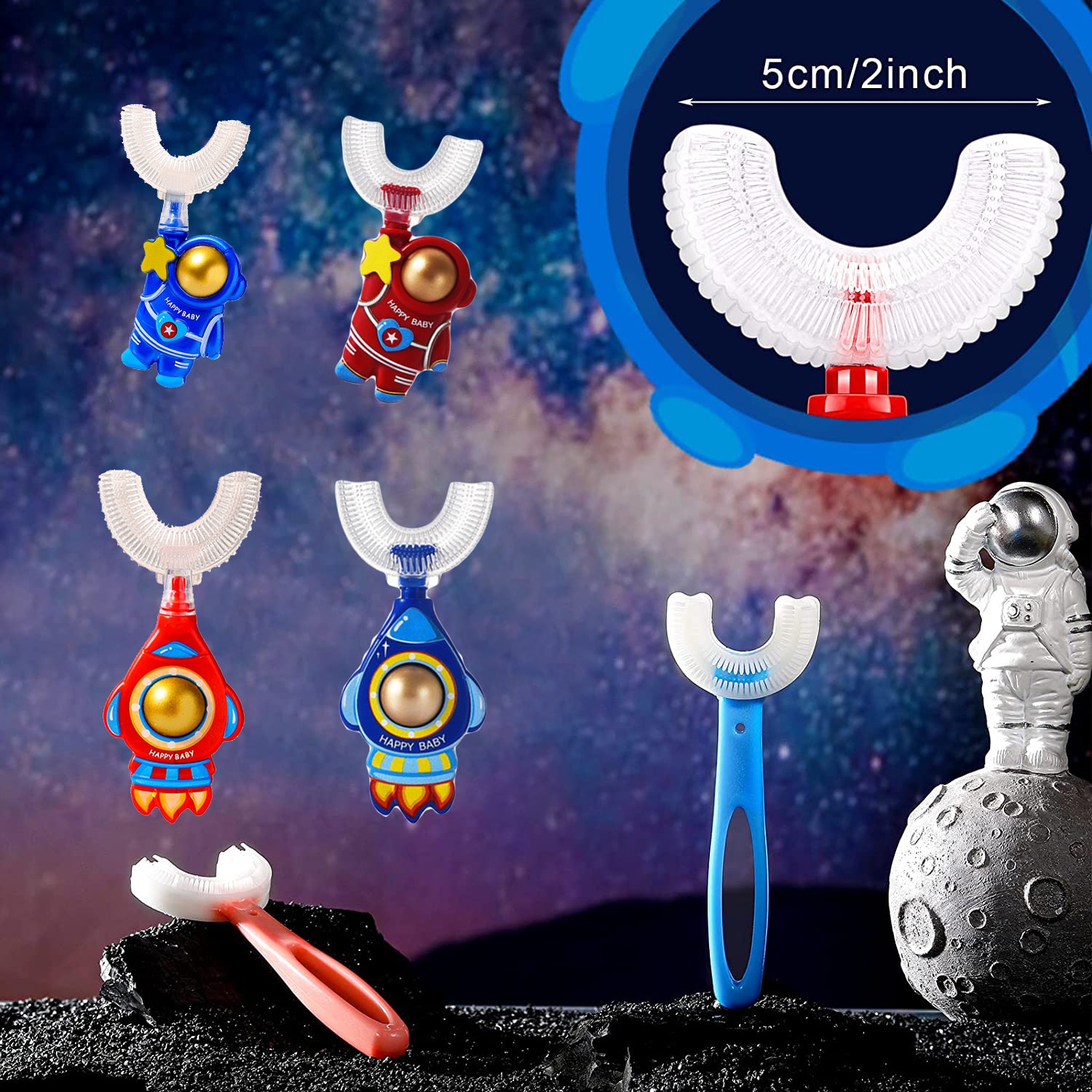 Children 360 Degree U-shaped Toothbrush Child Teethers Care For Teeth Cleaning Child Toothbrush Baby Brush Baby Toothbrush 2-12Y