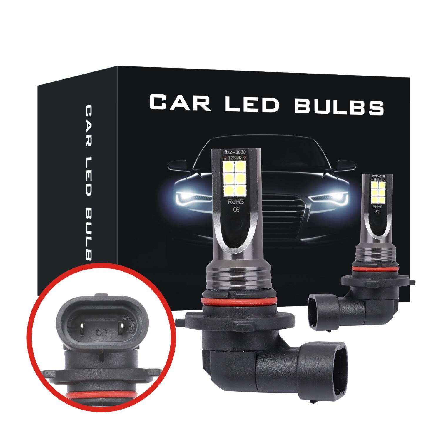 2Pcs 12000Lm 9006 HB4 H7 H4 Car Lights LED Bulbs 9005 H3 H16 H1 White DRL Fog Light 6000K 12V 24V 4300K Yellow Driving Lamp