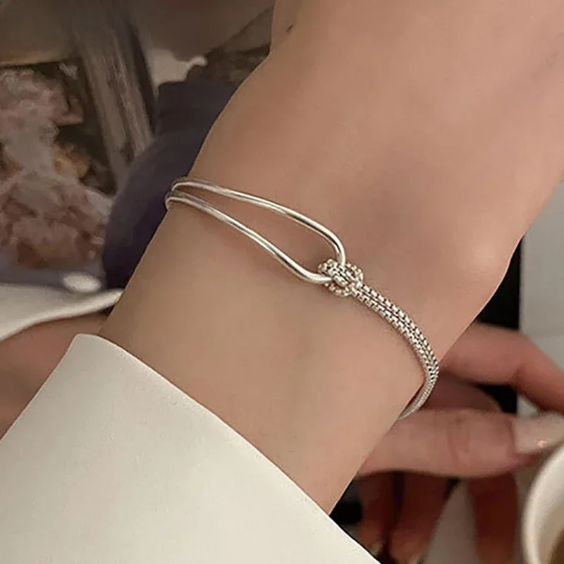 FOXANRY Minimalist Stamp Chain Bracelet Party Jewelry Fashion Simple Geometric Handmade Holiday