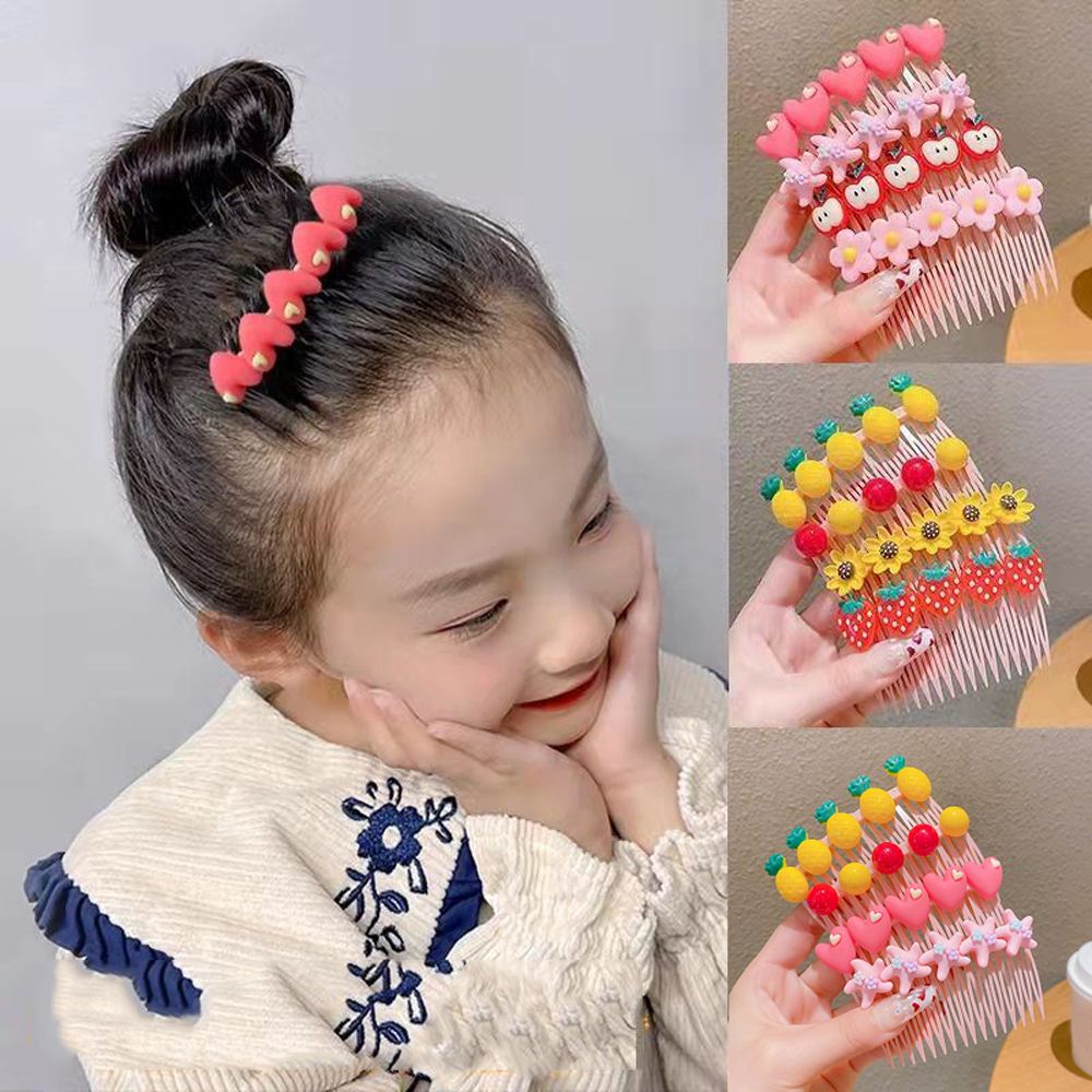 New Baby Girls Hair Combs Bangs Comb Hair Clips Pin Headdress Cute Strawberry Hairpin Comb Baby Hair Accessories