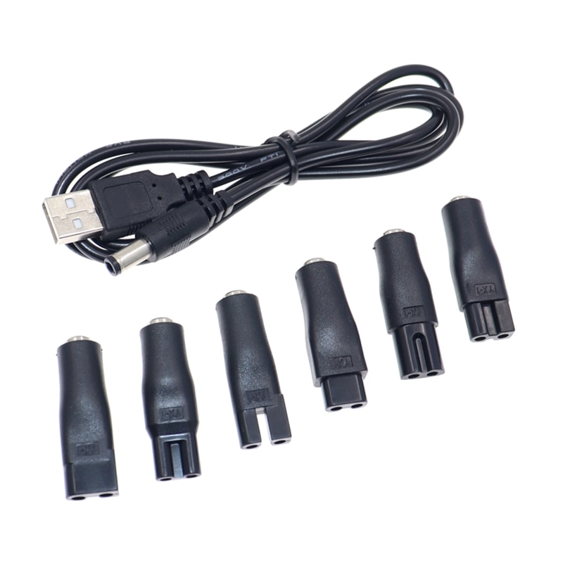 DC Power Plug 5.5 x 2.1mm Male To C8 Tail Female Adapter Connector Cable Conversion Plug for Shaver Hair Clipper