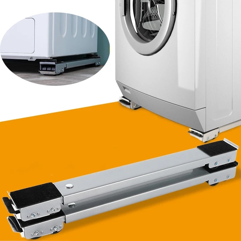 1 Pair Washing Machine Refrigerator Base Stand Trolley Feet Adjustable Mobile Base Retractable Mobile Bracket Telescopic Dryer R