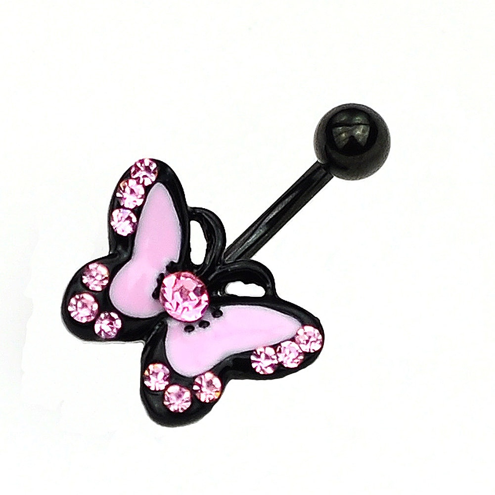 Zircon Butterfly Pendant Crystal Belly Button Rings Piercing Navel Nail Body Jewelry for Women Fashion Body Piercing Jewelry