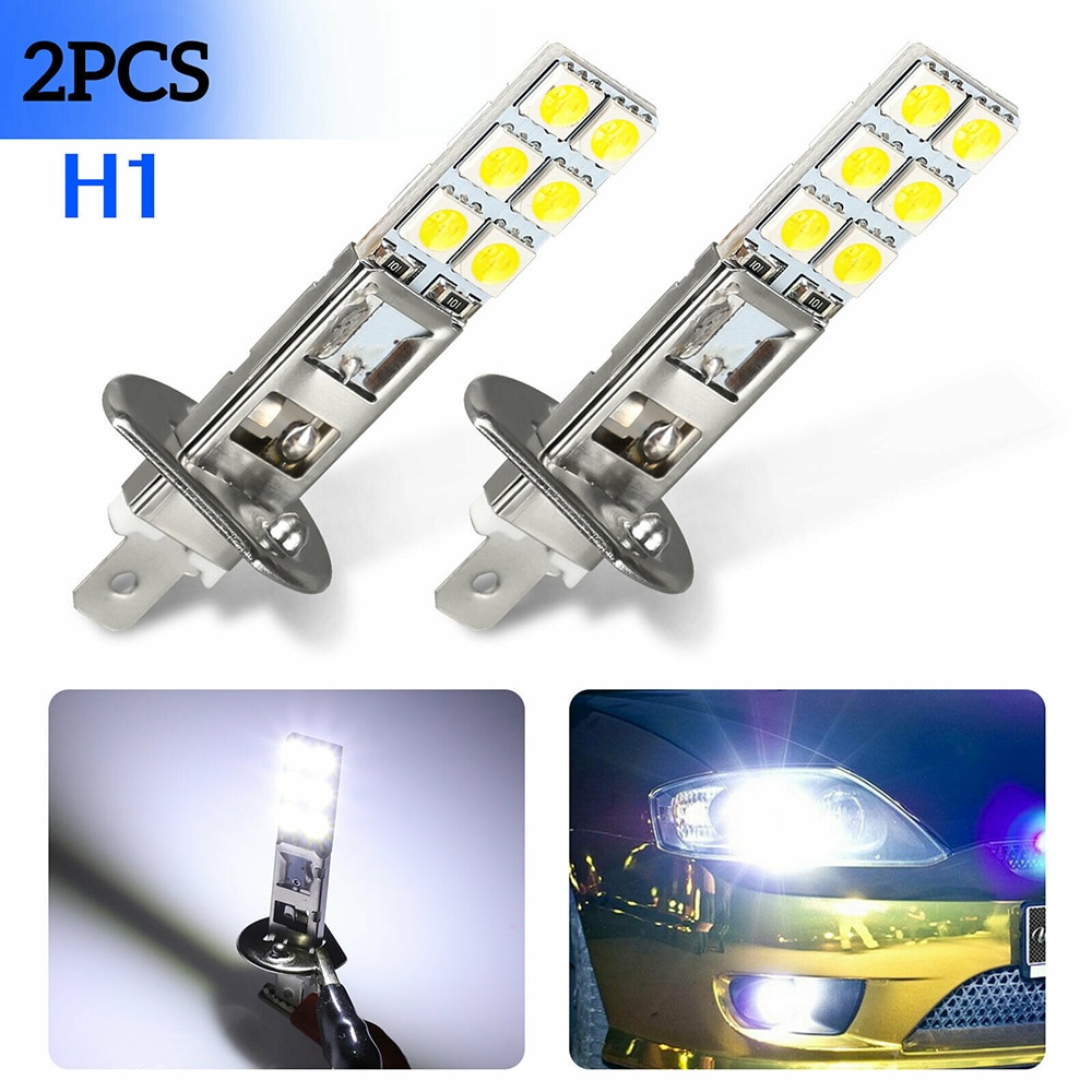 2Pcs H1 LED Headlight Bulbs 6000K Super Bright Car Low Beam Fog Lamp Motorcycle Headlights Auto Light Car Accessories
