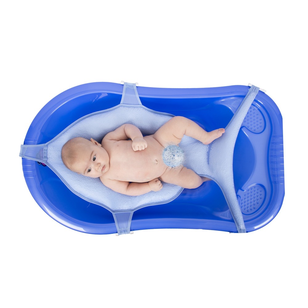 Blue color multi-function baby bath net & cushion