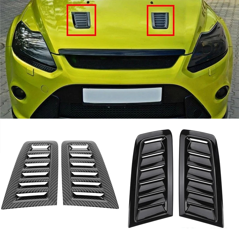 2PCS Front Bonnet Vents Hood Trim Cover For Ford Focus RS MK2 MK3 2004-2015 ST MK2 Style Universal