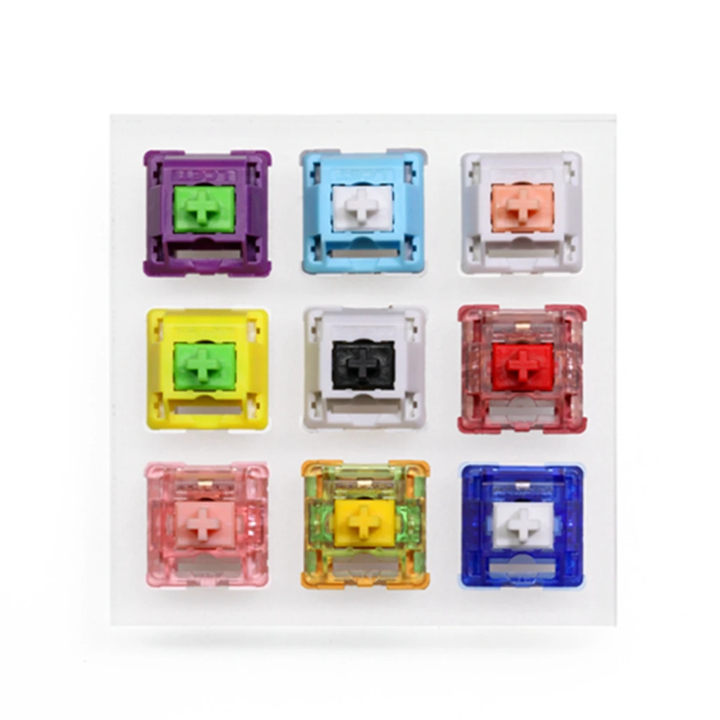 9 PCS Holy Panda Switches Tester With Clear Keycaps And Acrylic Base Mechanical Keyboard Switch