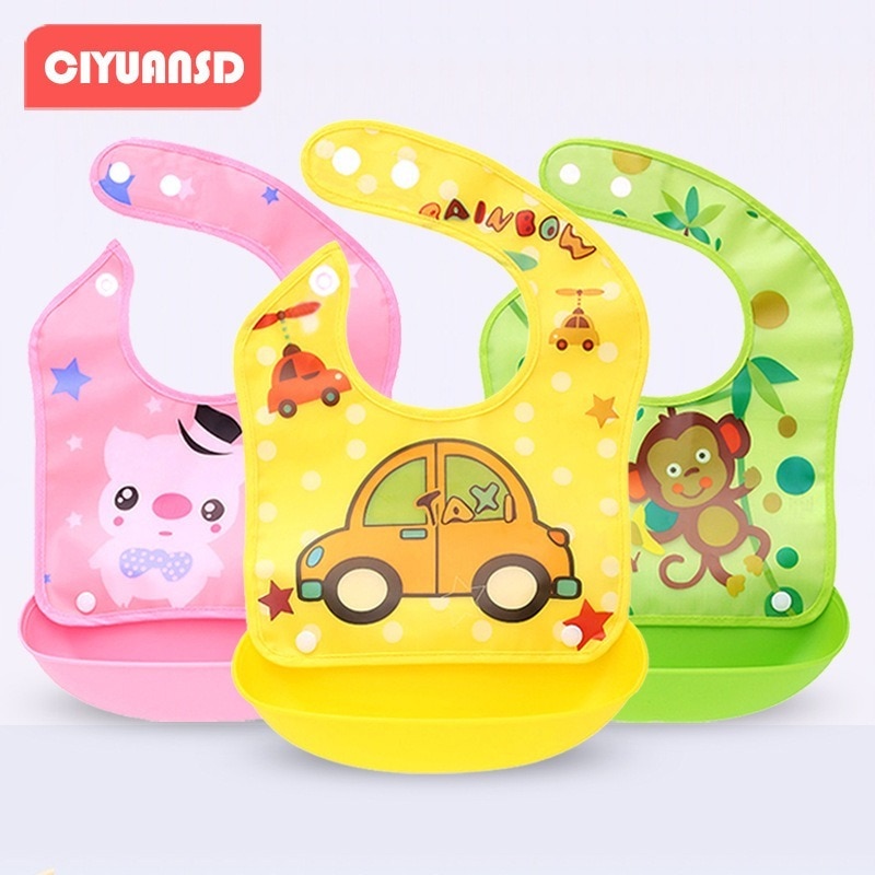 Baby Bibs Imitation Silicone Waterproof Rice Pocket Food Eat Dinner Clothing Feeding After Meals Bavoir Tablier Baby Things