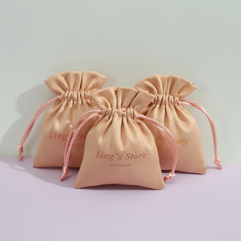 100 Flannel Drawstring Gift Bags Jewelry Earrings Organizer Pouches Wedding Favor Candy Pouch Lipstick Cosmetic Bag Custom Logo