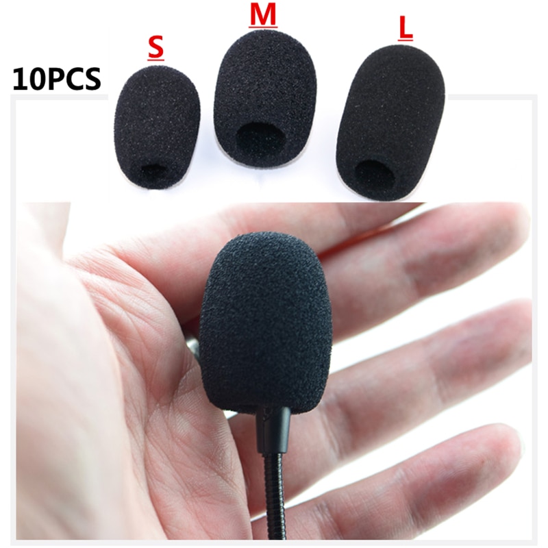 10Pcs Black Microphone Dedicated Set Headset Replacement Foam Headset Mic Cover Microphone Windscreen Headset Sponge