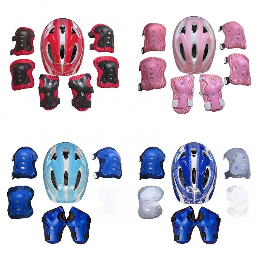 Bicycle Helmet Kids Children Roller Skates Bike Safety Helmet Knee Elbow Wrist Guard Pad Set Cycling