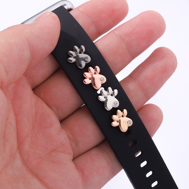Zircon Footprint Paw Pendant Watch Strap Nails For Apple Watch Color Watch Brands Decoration Tag Bar Fashion Jewelry Gift