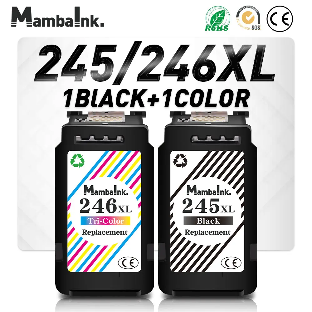 QSYRAINBOW For PG245 CL246 Ink Cartridges For Canon PG-245 246 For  MG2924 MX492 MG2520  TS302