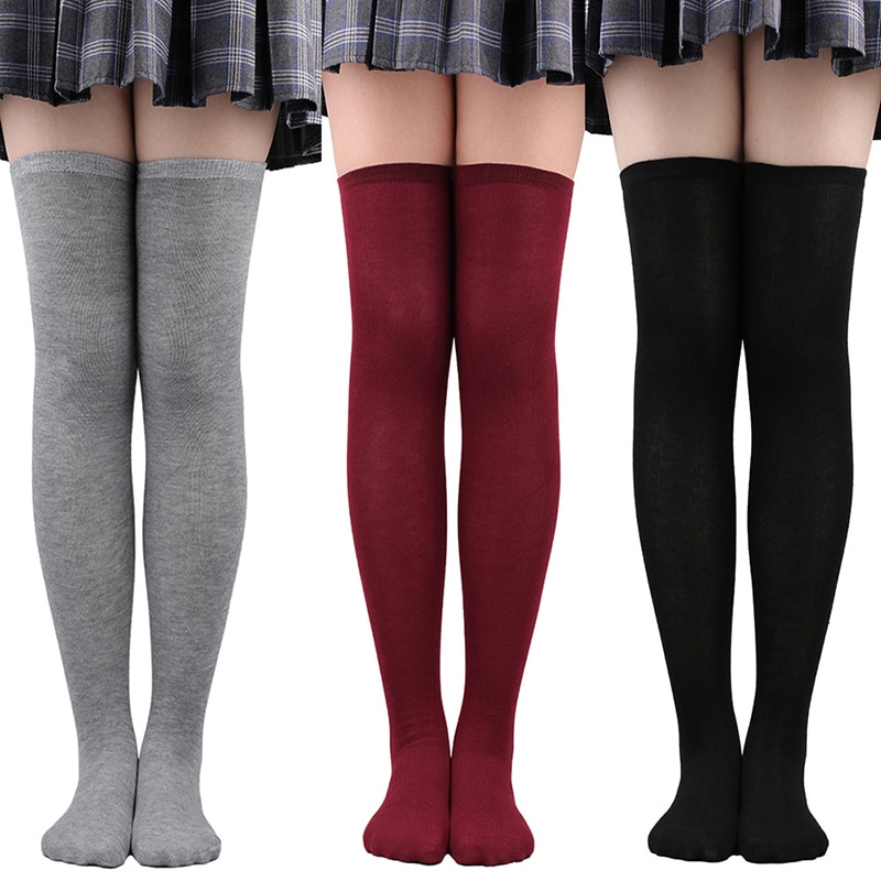 Women Long Stockings Tights Highs Socks Over Knee Hosiery All-match Fashion High School Harajuku Style Stocking Freeshipping
