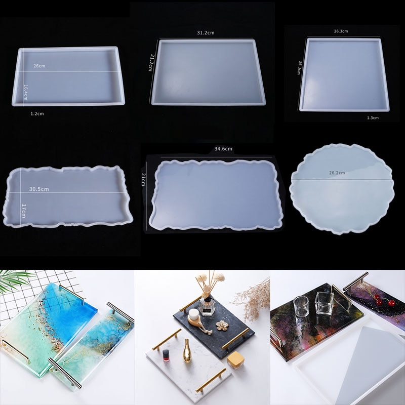 Tray Silicone Mold DIY Resin Mold Crystal Epoxy Silicone Mold Fruit Disc Tea Plate Tabletop Coaster
