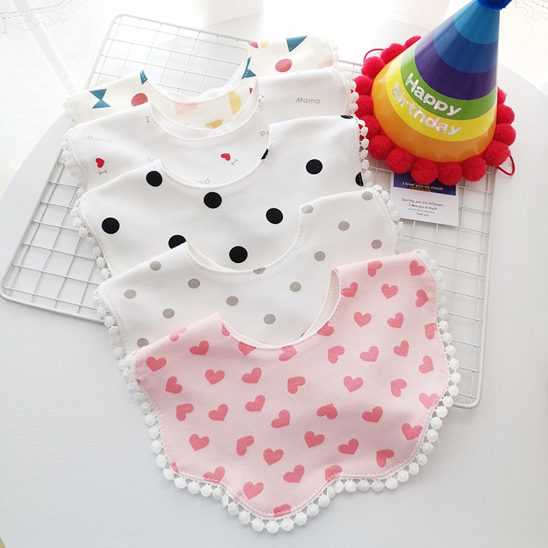 Ins Korean Baby Bib Princess Style Sweet Fake Collar Cotton Bib Floral Print Soliva Towel Spit Cloths Children Products