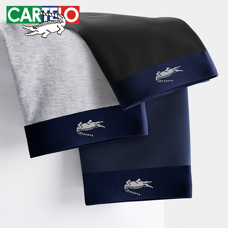 Cartelo Men Boxers Pure Cotton SGraphene 3A Grade Antibacterial hort Underwear Moisture Absorbent Soft Elastic 3pcs Men Panties